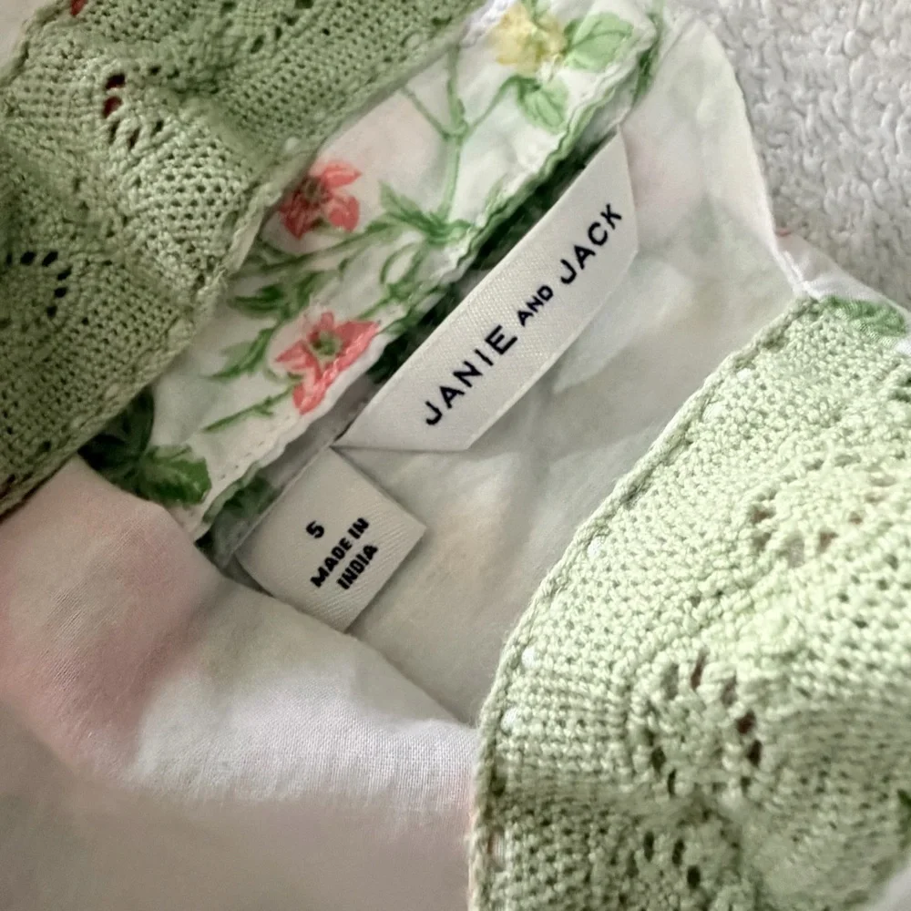 Janie and Jack | Floral Lace Trim Romper | Size 5